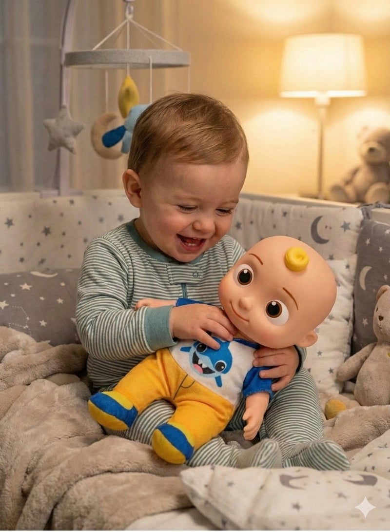 Musical Bedtime JJ Doll Coco-melon Baby Toy – Soft Plush Body Toy for Toddlers 18M+ | Plays Nursery Rhymes & Sounds | JJ Figure with Designer Shirt & Yellow Pants | Sleep Companion & Birthday Gift for Boys & Girls - Image 5